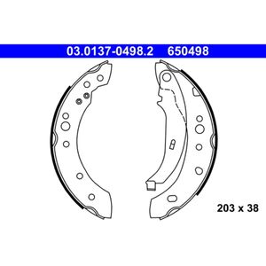 Bremsbackensatz ATE 03.0137-0498.2 für Renault Twingo II