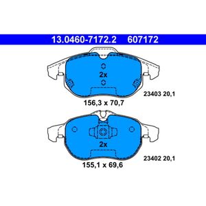 Bremsbelagsatz Scheibenbremse ATE 13.0460-7172.2 für Saab Fiat Opel 9-3 Croma