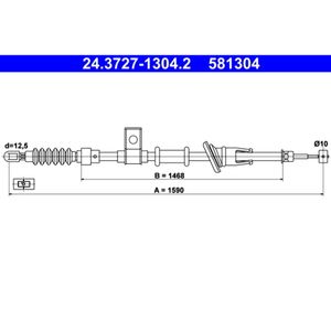 Seilzug Feststellbremse ATE 24.3727-1304.2 für Volvo S40 I V40