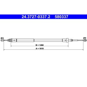 Seilzug Feststellbremse ATE 24.3727-0337.2 für Citroën Xsara Break