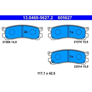 Bremsbelagsatz Scheibenbremse ATE 13.0460-5627.2