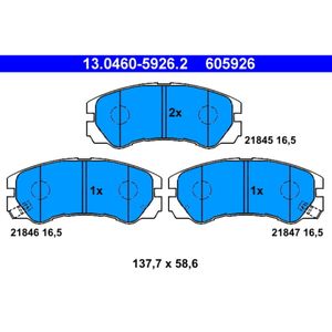 Bremsbelagsatz Scheibenbremse ATE 13.0460-5926.2 für Opel Isuzu Frontera A