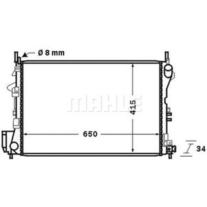 Kühler Motorkühlung MAHLE CR 763 000S für Saab Opel Fiat 9-3 Vectra C Signum CC