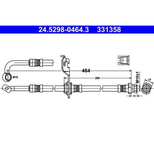 Bremsschlauch ATE 24.5298-0464.3 für Kia Picanto I