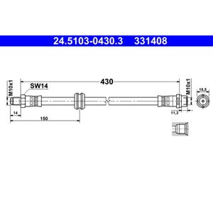 Bremsschlauch ATE 24.5103-0430.3 für BMW 3er Z3 Roadster