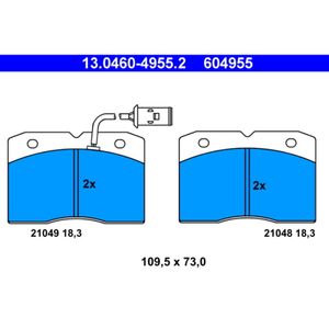 Bremsbelagsatz Scheibenbremse ATE 13.0460-4955.2