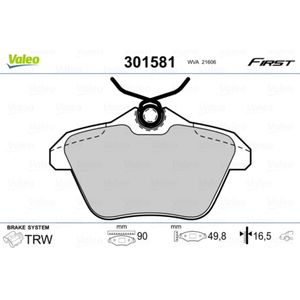 Bremsbelagsatz Scheibenbremse VALEO 301581 für Alfa Romeo Lancia 164 Kappa 156