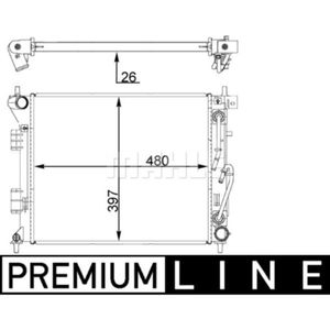 Kühler Motorkühlung MAHLE CR 1405 000P für Hyundai Kia I30 Cee'd Cerato III