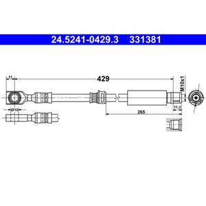 Bremsschlauch ATE 24.5241-0429.3 für Opel Astra H Caravan Meriva B