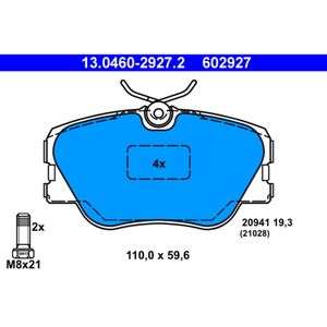 Bremsbelagsatz Scheibenbremse ATE 13.0460-2927.2 für Mercedes-Benz 190 124 E