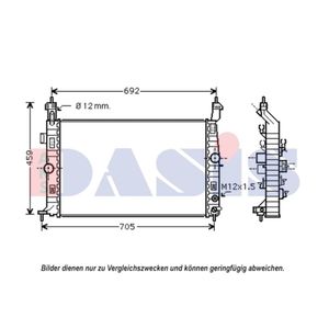 Kühler Motorkühlung AKS DASIS 150113N für Opel Meriva A