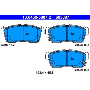 Bremsbelagsatz Scheibenbremse ATE 13.0460-5887.2 für Daihatsu Copen Sirion