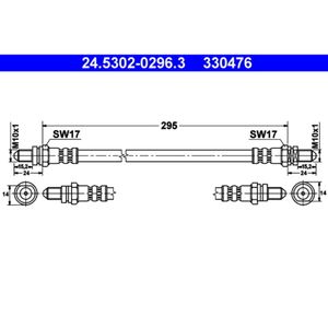 Bremsschlauch ATE 24.5302-0296.3 für Ford Sierra II Scorpio I Turnier