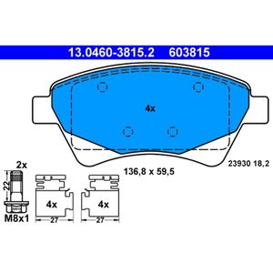 Bremsbelagsatz Scheibenbremse ATE 13.0460-3815.2 für Renault Megane II Grandtour