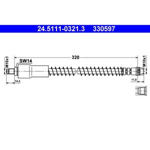 Bremsschlauch ATE 24.5111-0321.3 für Renault Twingo II Thalia Clio