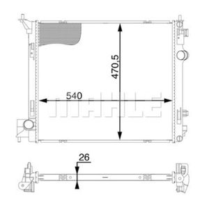 Kühler Motorkühlung MAHLE CR 1595 000S für Renault Koleos II