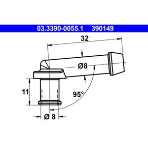 ATE 03.3390-0055.1 Anschlussstutzen, Schlauchleitung