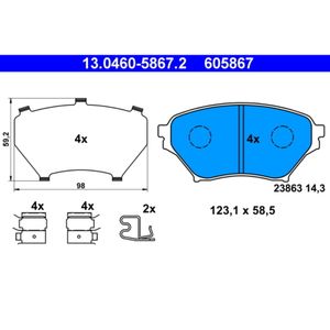 Bremsbelagsatz Scheibenbremse ATE 13.0460-5867.2