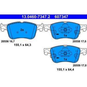 Bremsbelagsatz Scheibenbremse ATE 13.0460-7347.2 für Ford Focus IV Kuga III Puma