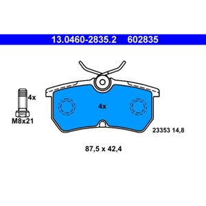 Bremsbelagsatz Scheibenbremse ATE 13.0460-2835.2 für Ford Focus I Fiesta VI