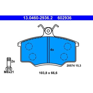 Bremsbelagsatz Scheibenbremse ATE 13.0460-2936.2 für Audi Coupe B2 80