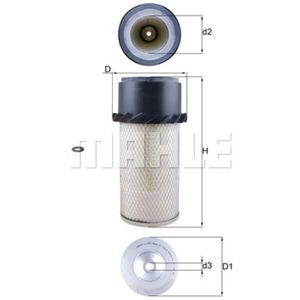 Luftfilter MAHLE LX 649 für Land Rover 88/109 MK III Geländewagen Geschlossen