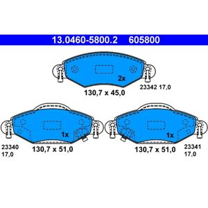 Bremsbelagsatz Scheibenbremse ATE 13.0460-5800.2