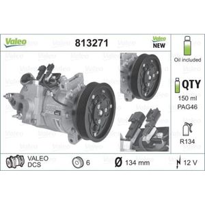 Kompressor Klimaanlage VALEO 813271 für Volvo XC60 I S80 II