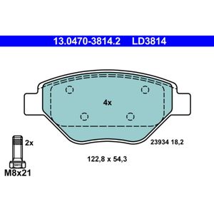 Bremsbelagsatz Scheibenbremse ATE 13.0470-3814.2 für Renault Megane II