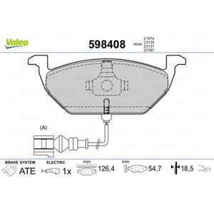 Bremsbelagsatz Scheibenbremse VALEO 598408 für Seat VW Skoda Audi Plymouth Leon