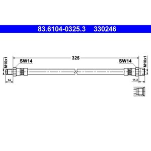 Bremsschlauch ATE 83.6104-0325.3 für VW Golf I Scirocco