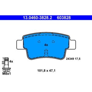 Bremsbelagsatz Scheibenbremse ATE 13.0460-3828.2 für Fiat Abarth Grande Punto