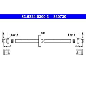 Bremsschlauch ATE 83.6224-0300.3 für Audi 100 C2 C3 Avant