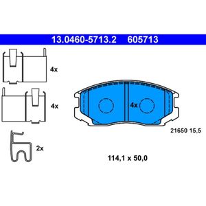 Bremsbelagsatz Scheibenbremse ATE 13.0460-5713.2 für Daihatsu Terios