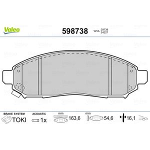 Bremsbelagsatz Scheibenbremse VALEO 598738 für Hyundai Ioniq