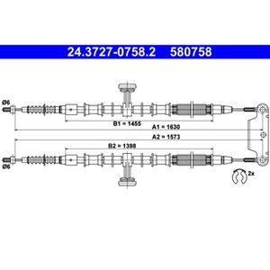 Seilzug Feststellbremse ATE 24.3727-0758.2 für Opel Vectra C