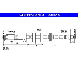 Bremsschlauch ATE 24.5112-0370.3 für Fiat Lancia Punto Y