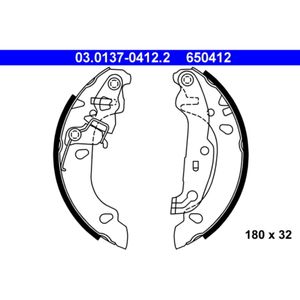 Bremsbackensatz ATE 03.0137-0412.2 für Ford Fiesta IV KA