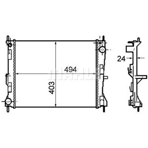 Kühler Motorkühlung MAHLE CR 1691 000P für Renault Modus Grand