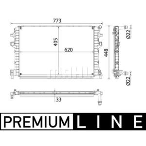 Niedertemperaturkühler Ladeluftkühler MAHLE CIR 34 000P für Seat VW Audi Skoda