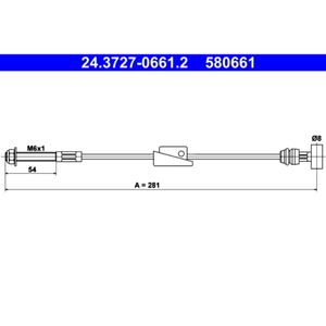 Seilzug Feststellbremse ATE 24.3727-0661.2 für Ford Escort VI Turnier