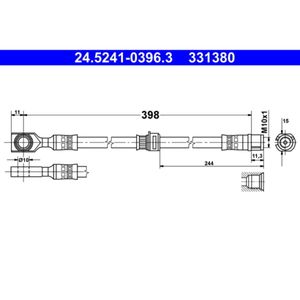 Bremsschlauch ATE 24.5241-0396.3 für Opel Astra G CC Zafira A