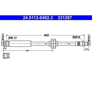 Bremsschlauch ATE 24.5112-0402.3 für Opel Fiat Citroën Alfa Romeo Peugeot Nemo