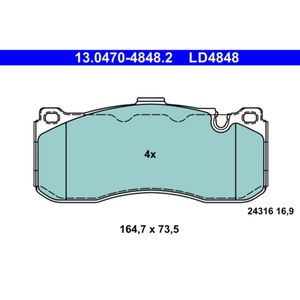 Bremsbelagsatz Scheibenbremse ATE 13.0470-4848.2 für BMW 3er