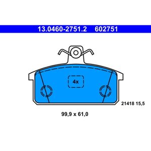 Bremsbelagsatz Scheibenbremse ATE 13.0460-2751.2