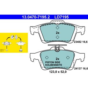 Bremsbelagsatz Scheibenbremse ATE 13.0470-7195.2 für Ford Volvo Saab Opel C30 GT