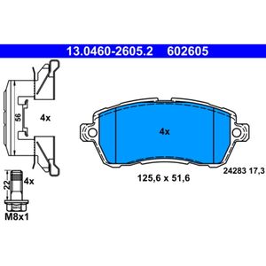 Bremsbelagsatz Scheibenbremse ATE 13.0460-2605.2 für Ford Fiesta VI KA+ III