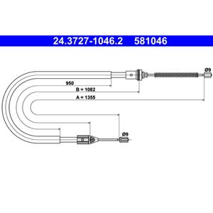 Seilzug Feststellbremse ATE 24.3727-1046.2 für Renault Clio II