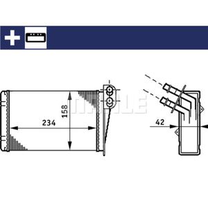 Wärmetauscher Innenraumheizung MAHLE AH 73 000S für Renault Clio I Thalia II