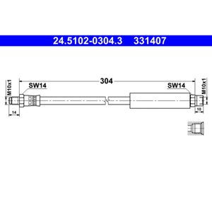 Bremsschlauch ATE 24.5102-0304.3 für BMW 3er Z1 Roadster